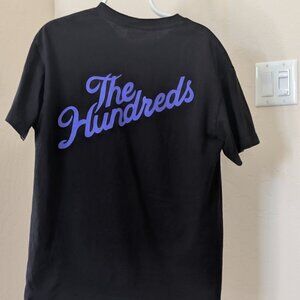 The Hundreds Black Shirt – Purple Cursive Slant Logo – Size Large